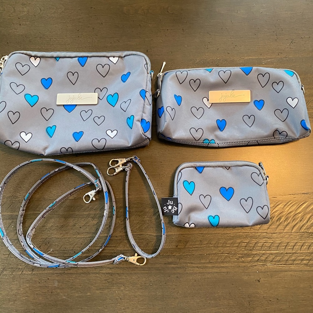 “Be Set” 3 piece set in blue rad hearts
